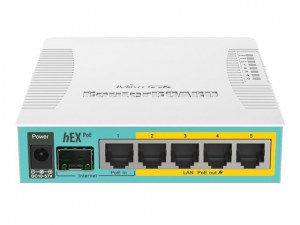 Router MikroTik RouterBOARD hEX RB960PGS - Router - conmutador de 4 puertos